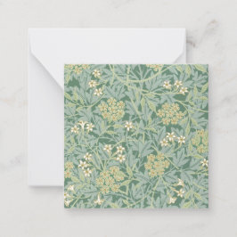 TARJETA DE NOTA PLANA : WILLIAM MORRIS : JASMINE
