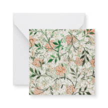 TARJETA DE NOTA PLANA : WILLIAM MORRIS : JASMINE