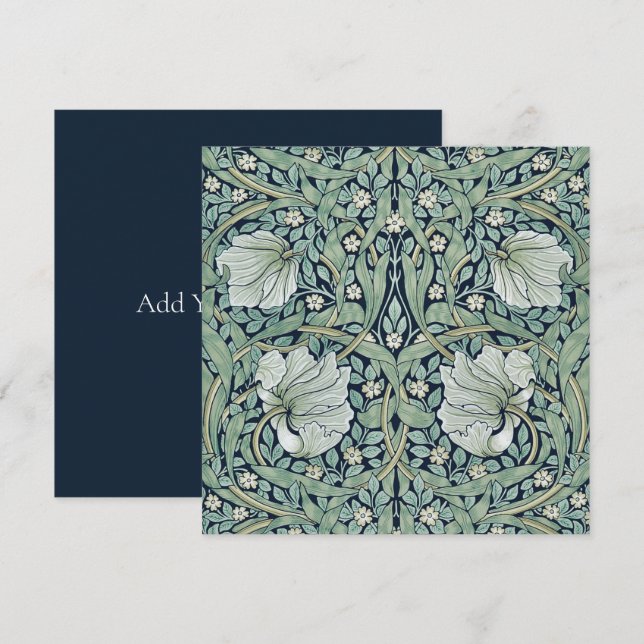 TARJETA DE NOTA PLANA : WILLIAM MORRIS : PIMPERNEL (Anverso / Reverso)