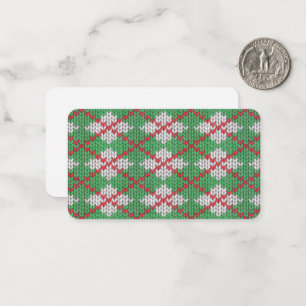 Tarjeta de nota plana XMAS ARGYLE KNIT 3.5x2