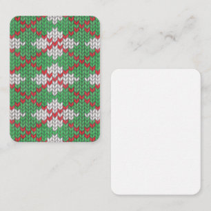 Tarjeta de nota plana XMAS ARGYLE KNIT 3.5x2.5 / v