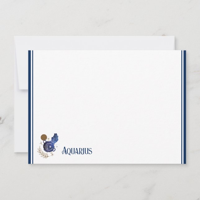 Tarjeta de nota plana-Zodiac Aquarius (Anverso)