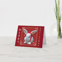 Tarjeta de nota plegada Bunny para navidades