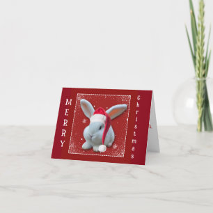 Tarjeta de nota plegada Bunny para navidades