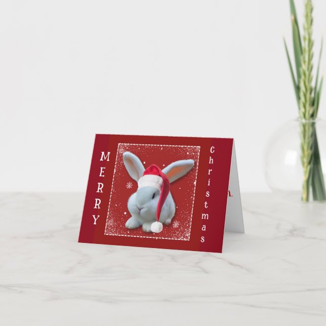 Tarjeta de nota plegada Bunny para navidades (Anverso)