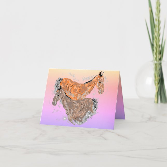 Tarjeta de nota plegada : Carrera por el día agita (Anverso)