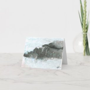 Tarjeta de nota plegada de 4" x 5,6" - "Acantilado