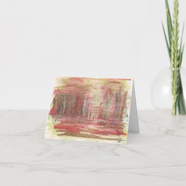 Tarjeta de nota plegada de 4" x 5,6" - "Bosque" (Anverso)