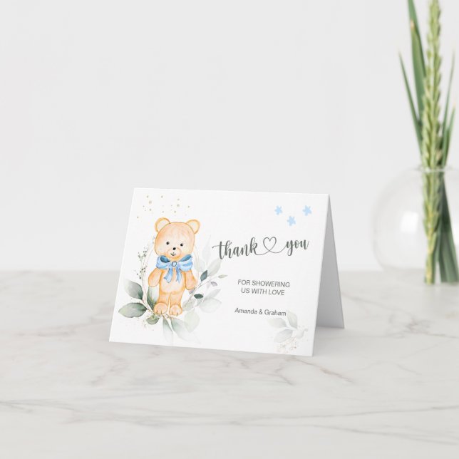 Tarjeta de nota plegada de agradecimiento de Bear  (Anverso)