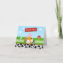 Tarjeta de nota plegada de Barnyard Farm