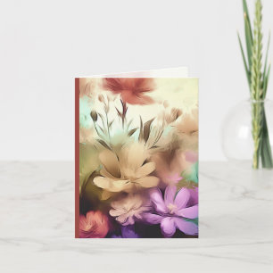 Tarjeta de nota plegada de flores