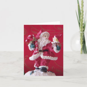 Tarjeta de nota plegada de foto de Santa Clause en