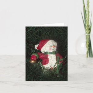 Tarjeta de nota plegada de foto de Snowman de vaca
