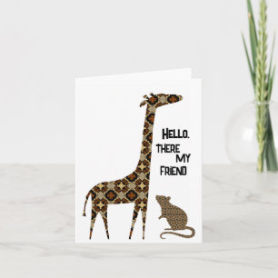 Tarjeta de nota plegada de Hello Friend