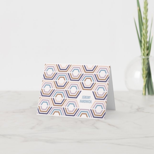 Tarjeta de nota plegada de hexágonos divididos - B (Anverso)