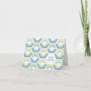 Tarjeta de nota plegada de hexágonos divididos - T