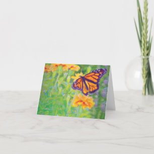 Tarjeta de nota plegada de mariposa monarca