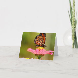 Tarjeta de nota plegada de mariposa monarca