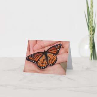 Tarjeta de nota plegada de mariposa monarca