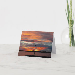 Tarjeta de nota plegada de puesta de sol de Kansas