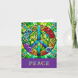 Tarjeta de nota plegada de símbolo de paz