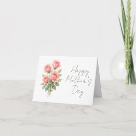 Tarjeta de nota plegada del Día de la Madre Floral