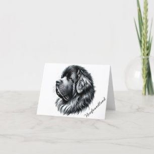 Tarjeta de nota plegada del perfil de perro de Ter