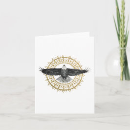 Tarjeta de nota plegada Eagle Mandala