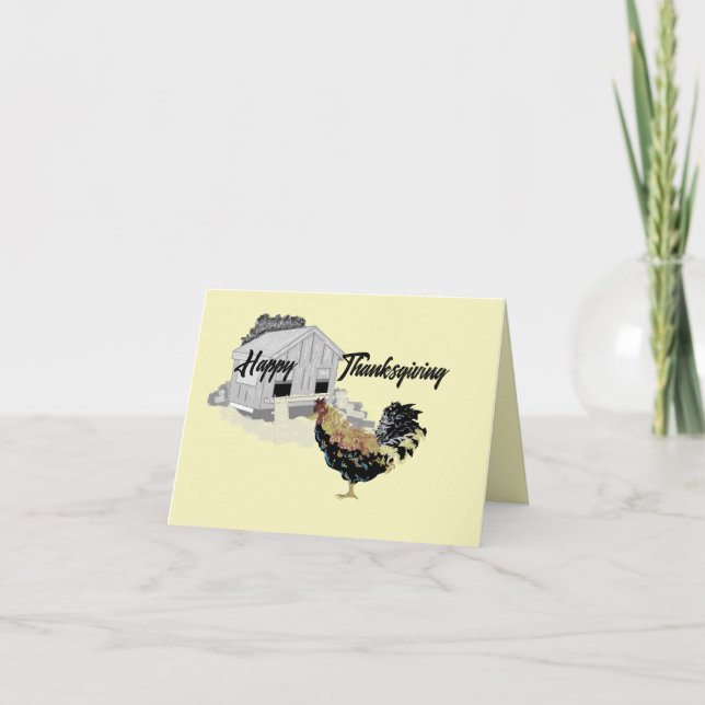 Tarjeta de nota plegada : Feliz Día de Acción de G (Anverso)