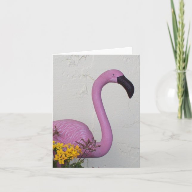 Tarjeta de nota plegada Flamingo Photo (Anverso)