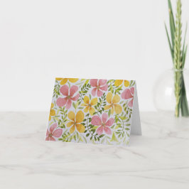 Tarjeta de nota plegada floral