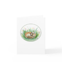 Tarjeta de nota plegada Fox Sleeping Fox