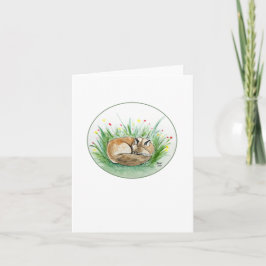 Tarjeta de nota plegada Fox Sleeping Fox