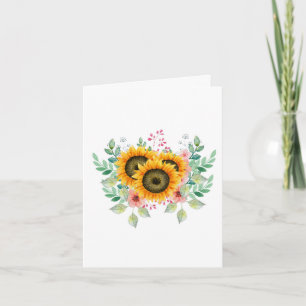 Tarjeta de nota plegada girasol