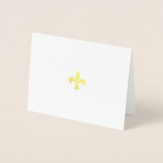 Tarjeta de nota plegada Gold Leaf Fleur-de-Lis