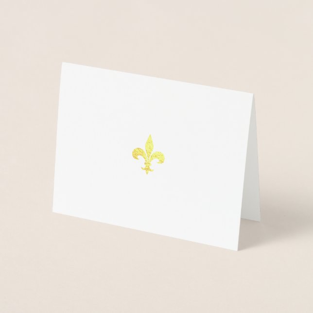 Tarjeta de nota plegada Gold Leaf Fleur-de-Lis (Anverso)
