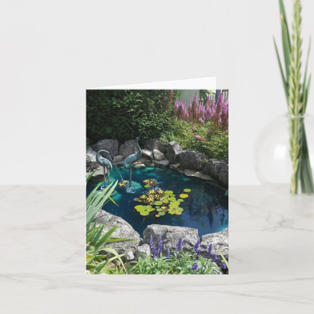 Tarjeta de nota plegada Lily Pond Blank (Anverso)