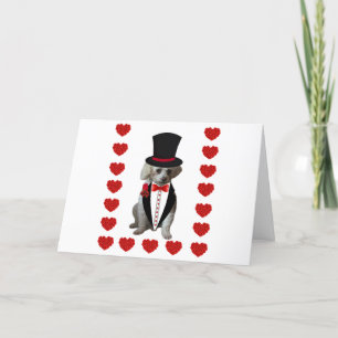 Tarjeta de nota plegada para Feliz Navidad Poodle