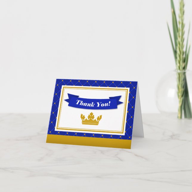 Tarjeta de nota plegada Prince Thank You (Anverso)