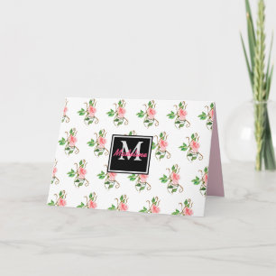 Tarjeta de nota plegada Rubor Pink Roses