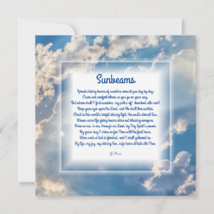 Tarjeta de nota poema cristiano "Sunbeams"