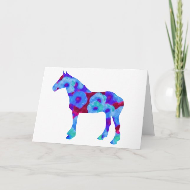 Tarjeta de nota Pop Art Horse Blank (Anverso)