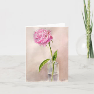 Tarjeta de nota preciosa de la flor del Peony