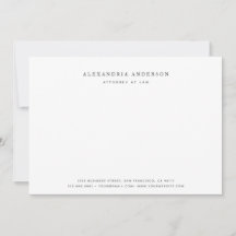 Tarjeta de nota profesional de abogado blanco mini