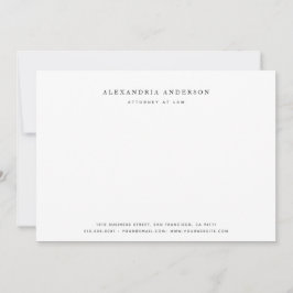 Tarjeta de nota profesional de abogado blanco mini