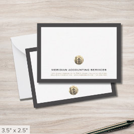 Tarjeta de nota profesional Gray Gold Seol