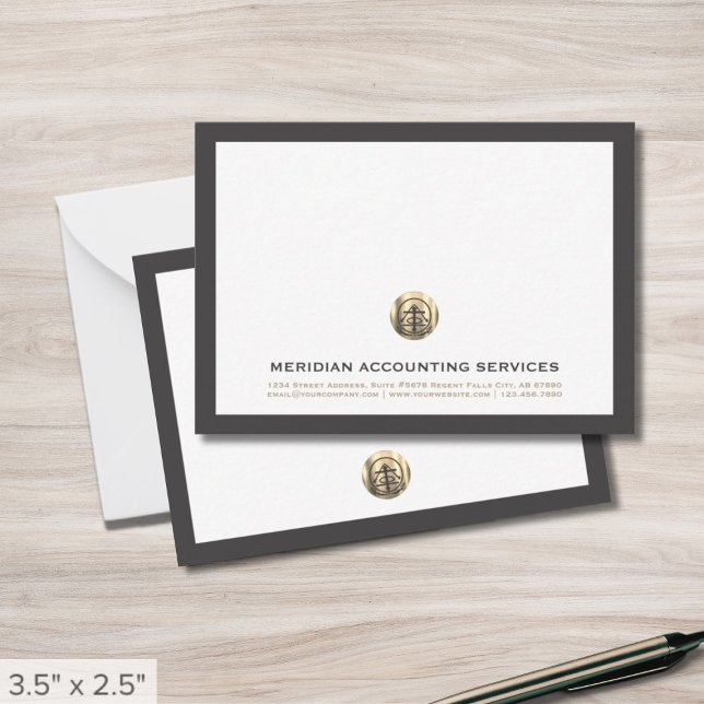 Tarjeta de nota profesional Gray Gold Seol (Subido por el creador)
