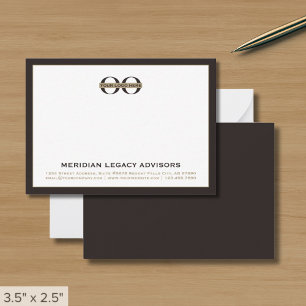 Tarjeta de nota profesional sin tiempo con logotip