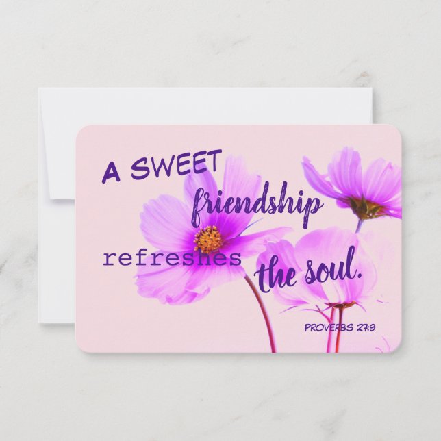 Tarjeta de nota Proverbs Sweet Friendt Lavender (Anverso)