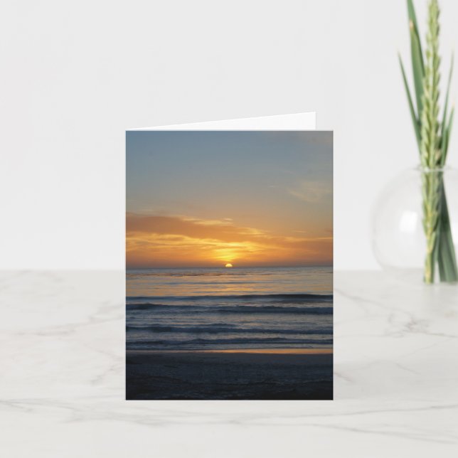 Tarjeta de nota, puesta del sol en la costa de (Anverso)